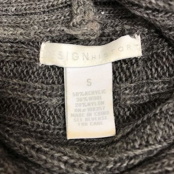 Design History Sweater Dress Gray Long Sleeve Cowl Neck Ribbed Women's Sz Small - Picture 7 of 8